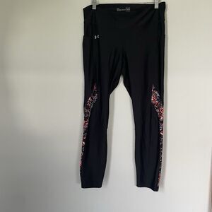 UNDER ARMOUR women legging compression heatgear hi-rise Size Lg 1351707 black